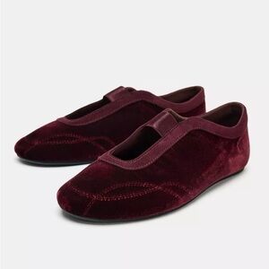 Burgundy Velvet athletic flats